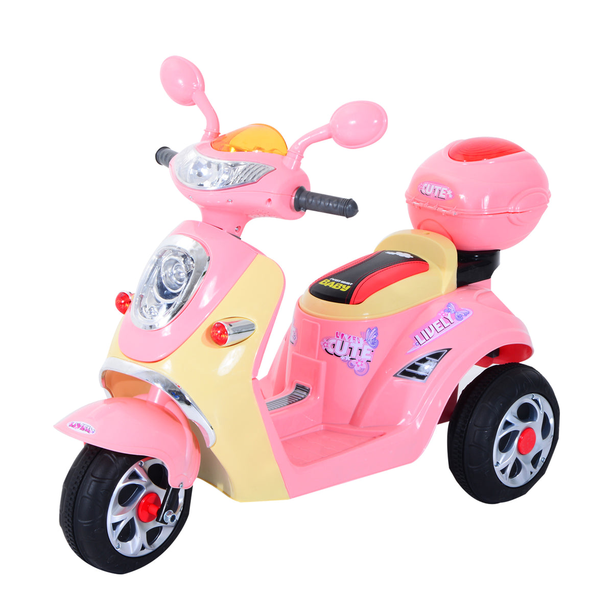 HOMCOM Elektro Kindermotorrad Elektromotorrad Kinderelektroauto Kinderfahrzeug Dreirad, 6V, Metall+PP