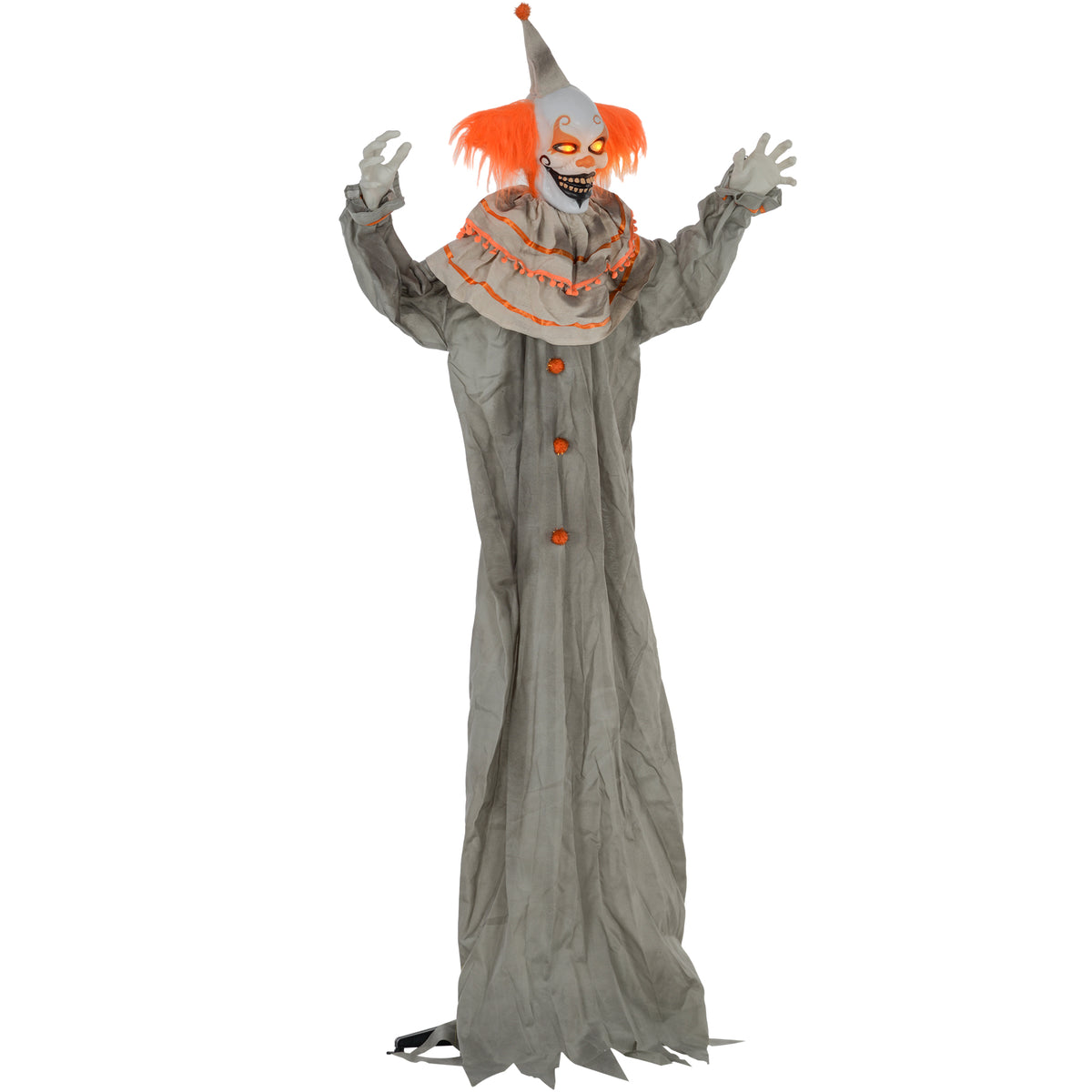 HOMCOM Halloweendekoration Clown, biegsame Arme, aktiviert durch Berührung/Geräusche, leuchtende Augen