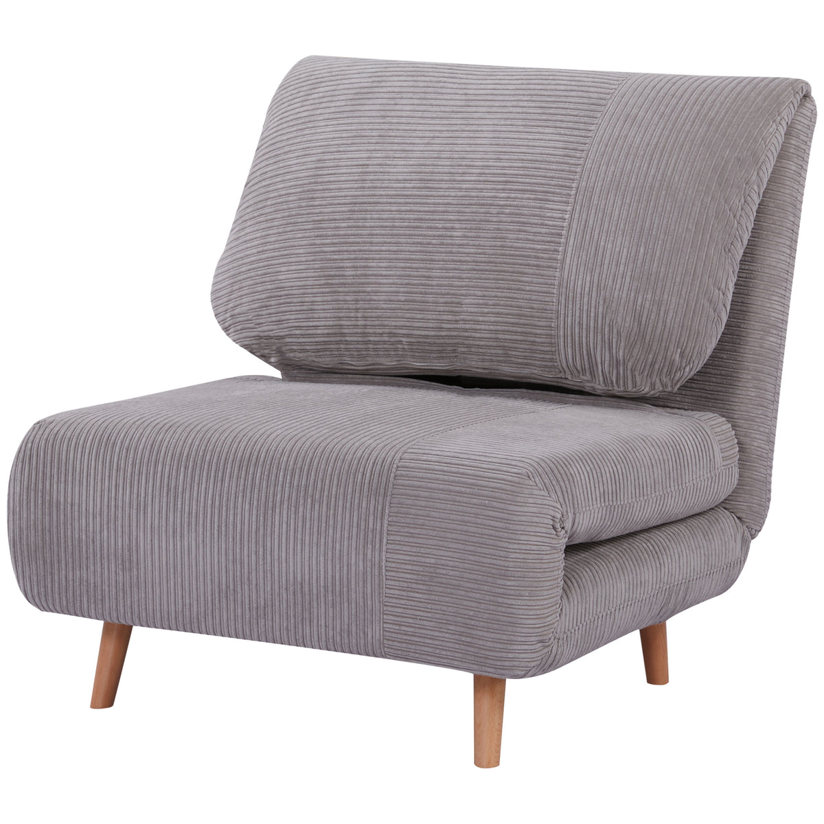 HOMCOM 2-in-1 Schlafsessel Gästebett, bis 200 kg, verstellbare Kopfstütze Cord-Optik 82 cm x 8 cm x 83 cm