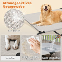 PawHut Hundeliege Outdoor, Erhöhtes Hundebett für große Hunde, mit Stahlrahmen, atmungsaktiv Netzgewebe – Produktabbildung 5