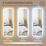HOMCOM LED Ganzkörperspiegel, dimmbar, rahmenlos, Touch-Steuerung, 40 x 120 cm – Produktabbildung 6