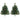 HOMCOM Beleuchteter Weihnachtsbaum 60 cm, 2er-Set, künstlich, mit 60 bunten LED-Lichtern, 130 Zweigspitzen