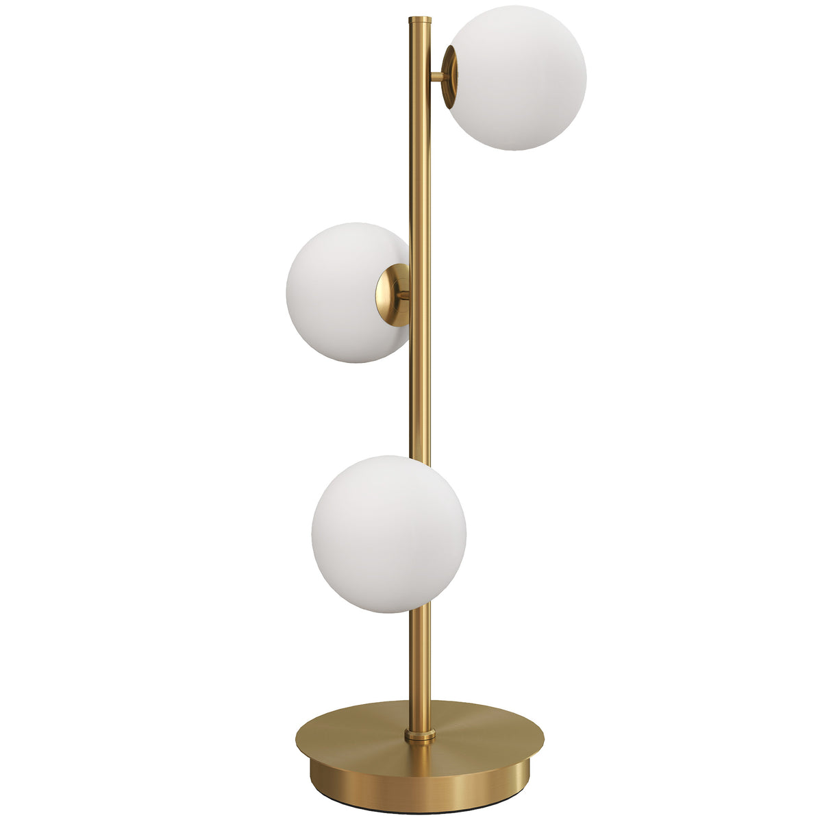 HOMCOM Tischlampe Tischleuchte mit 3 Kugelschirmen, mit stabilem Stahlfuß, G9-Fassungen, 24 x 24 x 53 cm