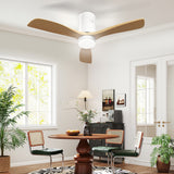 HOMCOM Deckenventilator mit LED-Licht, 6 Geschwindigkeiten, Fernbedienung, Hellbraun – Produktabbildung 10