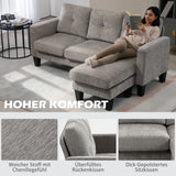 HOMCOM Ecksofa, Eck-Couch mit umkehrbarer Chaiselongue, Sofa in L-Form, Bezug in Leinenoptik, 186 x 130 – Produktabbildung 4