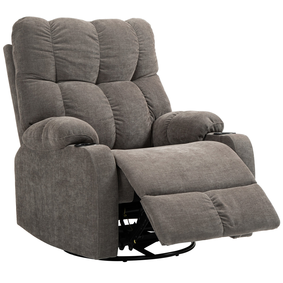 HOMCOM Relaxsessel mit Fußstütze, Loungesessel modern, drehbar, bis 150 kg, Stahlrahmen, 88x96x108cm