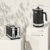HOMCOM Wasserkocher- und Toaster-Set, 1,7 l 2200 W Schnellkoch-Wasserkocher mit Thermostat – Produktabbildung 3