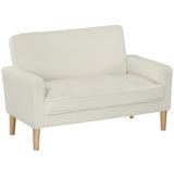 HOMCOM 2-Sitzer-Sofa, Doppelsitzsofa mit Kautschukholzbeinen, Polstersofa für Wohnzimmer, Schlafzimmer