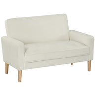 HOMCOM 2-Sitzer-Sofa, Doppelsitzsofa mit Kautschukholzbeinen, Polstersofa für Wohnzimmer, Schlafzimmer