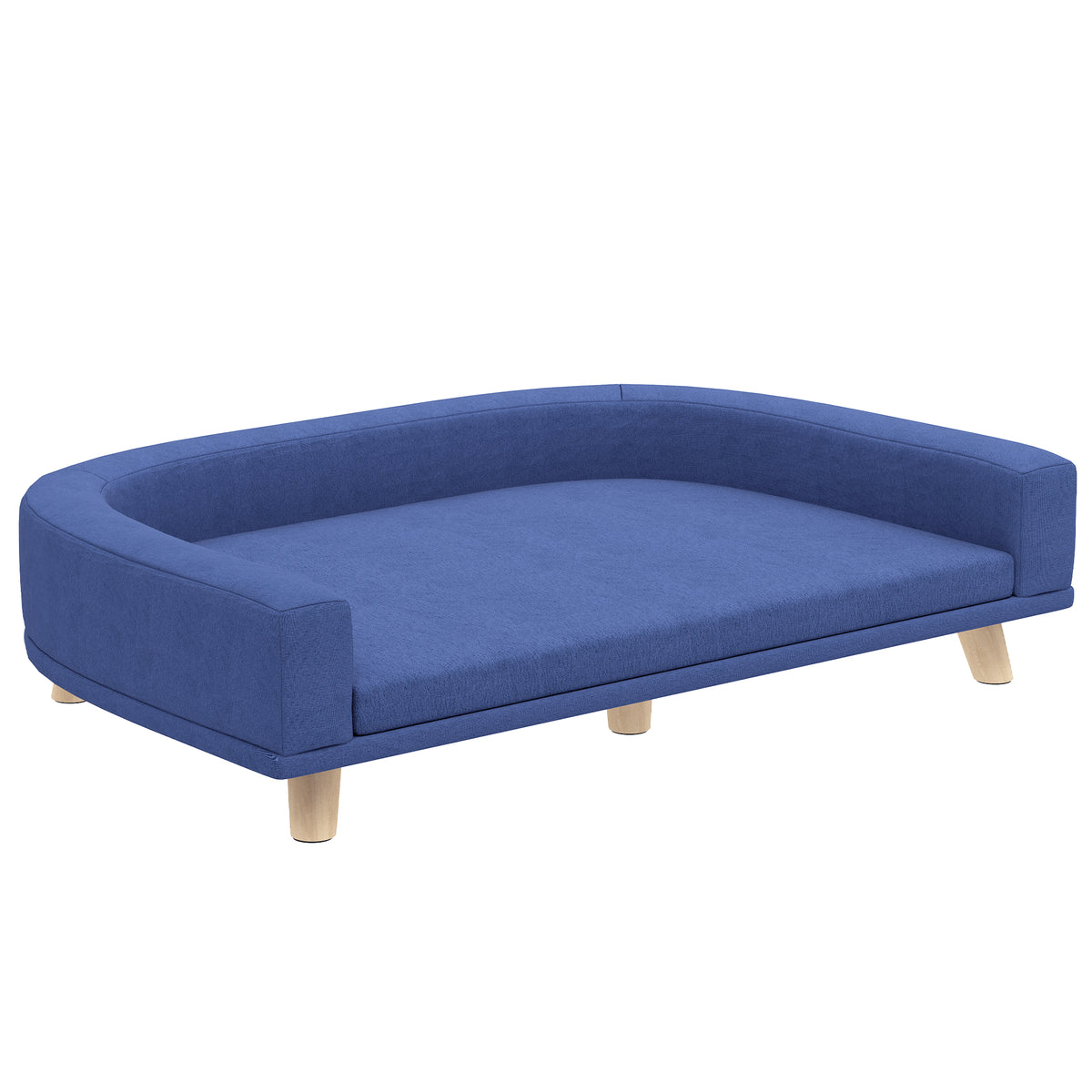 PawHut Hundebett Hundesofa Haustiersofa, Eukolyptusholz, 98 x 67 x 25 cm, Blau