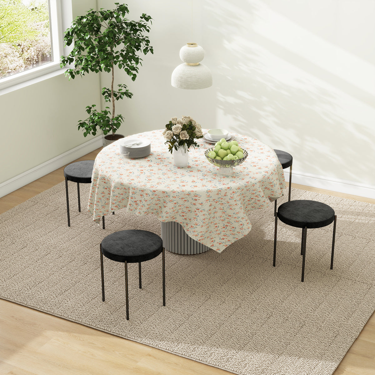 HOMCOM Esszimmerstuhl Akzentstuhl Küchenstühle, 41,5 cm x 41,5 cm x 46 cm, Schwarz – Produktabbildung 2