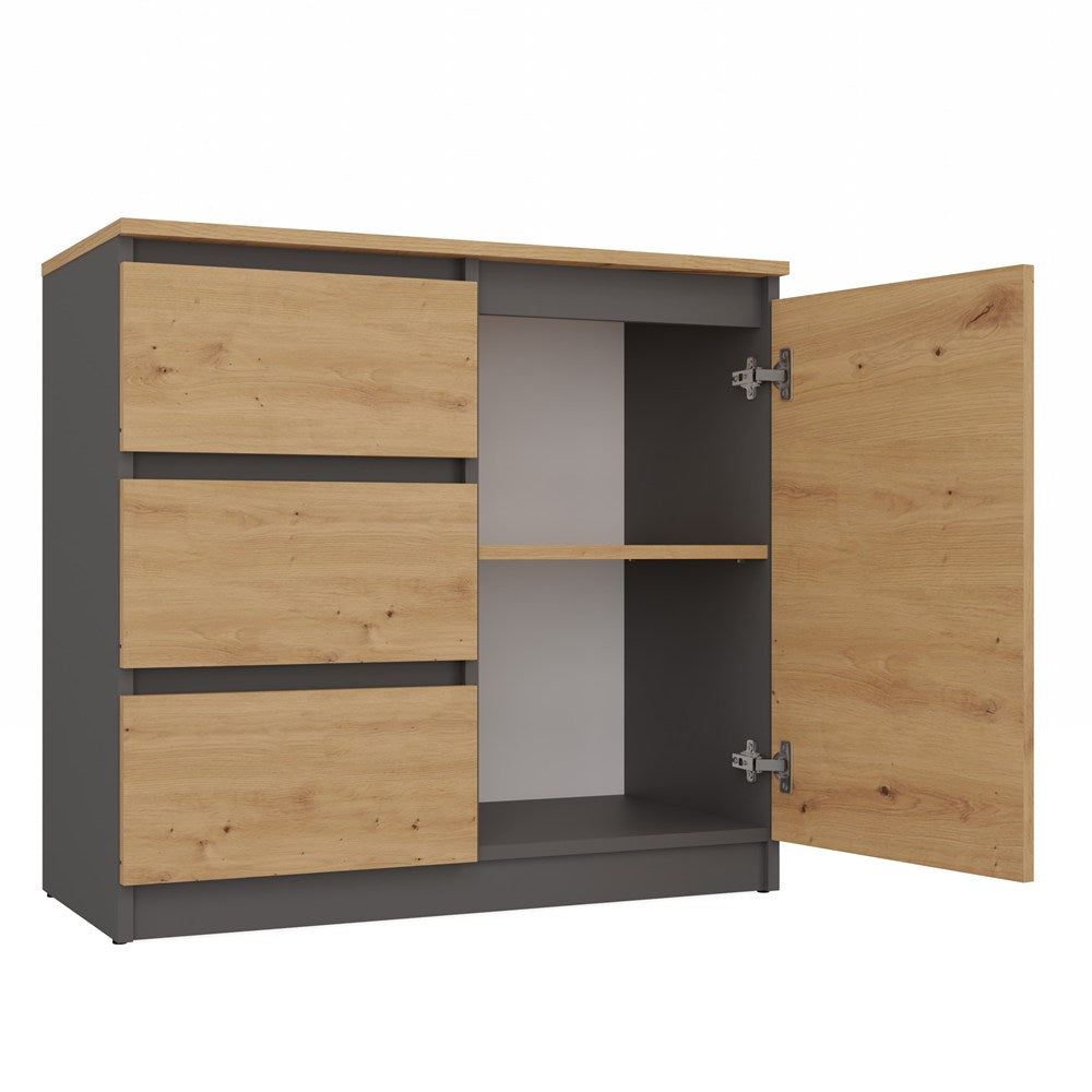 Kommode COSTA 1D3S/2D3S BA ANTHRAZIT EICHE ARTISAN – Produktabbildung 6