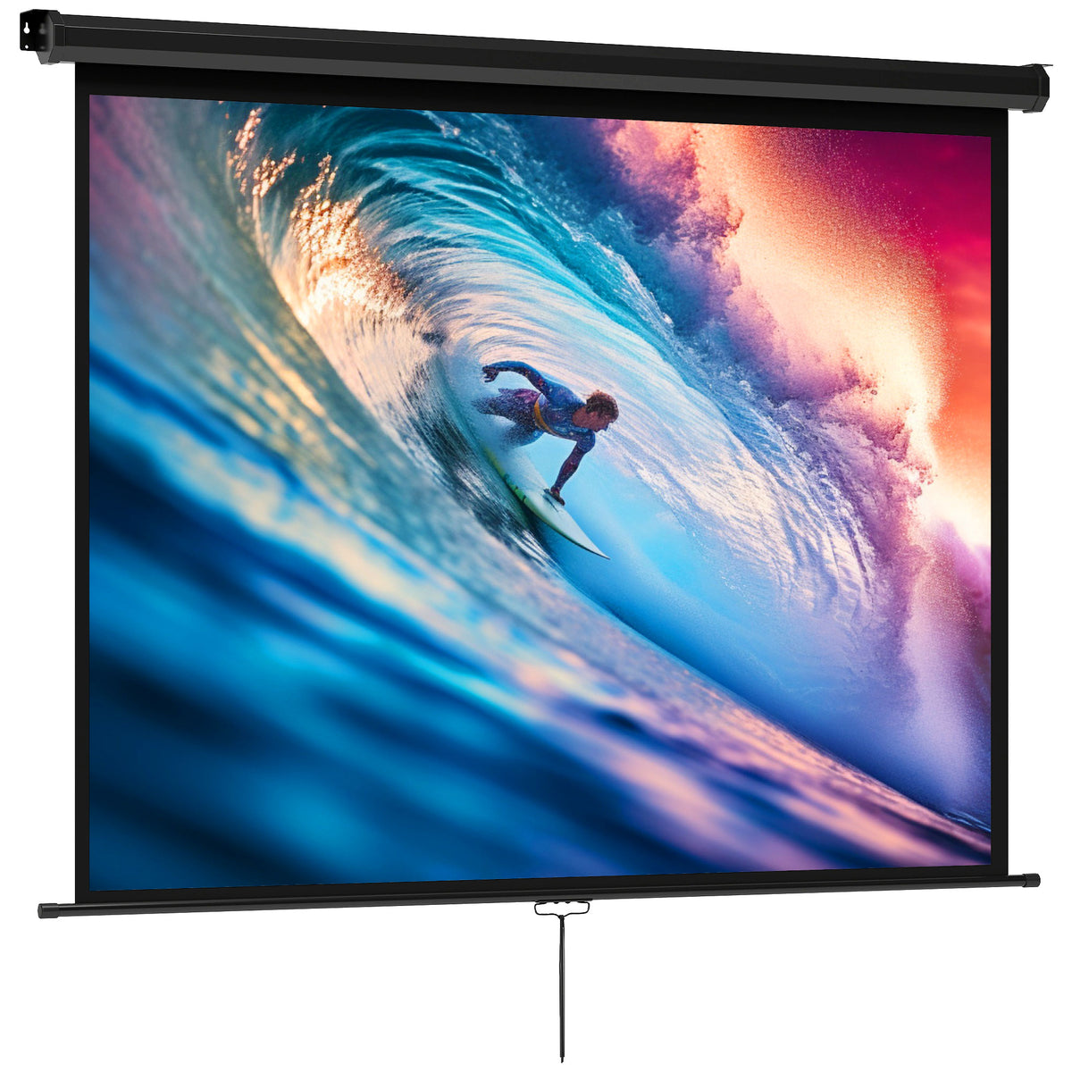 HOMCOM Beamer Leinwand 171 x 128 cm 84 Zoll 4:3 HD 4K Projektionsleinwand Kunststoff, Metall Heimkino