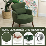 HOMCOM Moderner Armlehnstuhl, Gepolsterter Akzentstuhl mit Lendenkissen, Grün – Produktabbildung 4
