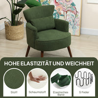 HOMCOM Moderner Armlehnstuhl, Gepolsterter Akzentstuhl mit Lendenkissen, Grün – Produktabbildung 4