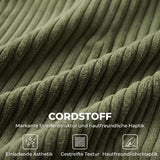 HOMCOM 2-Sitzer-Cordsofa mit breiter tiefer Sitzfläche und Federkernpolster, grün – Produktabbildung 6