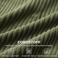 HOMCOM 2-Sitzer-Cordsofa mit breiter tiefer Sitzfläche und Federkernpolster, grün – Produktabbildung 6