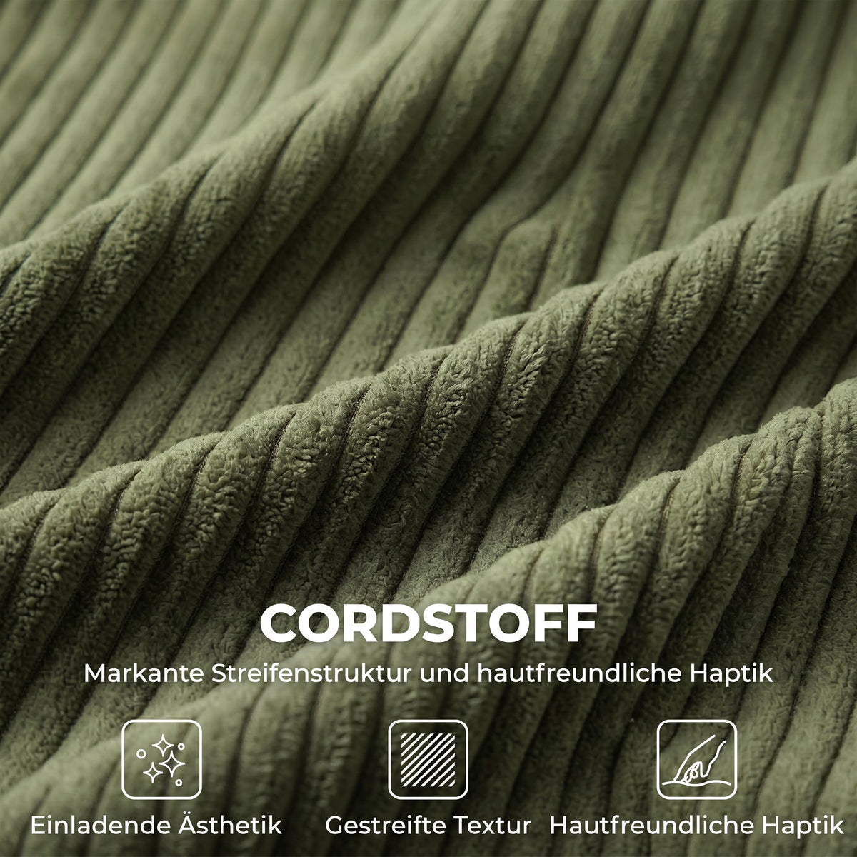 HOMCOM 2-Sitzer-Cordsofa mit breiter tiefer Sitzfläche und Federkernpolster, grün – Produktabbildung 6