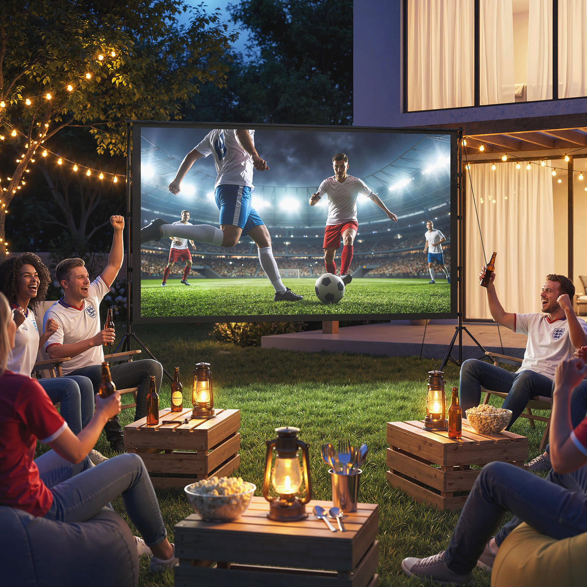 HOMCOM 100 Zoll 16:9 HD 4K/8K Projektor-Leinwand mit Ständer, tragbare doppelseitige Leinwand mit – Produktabbildung 2
