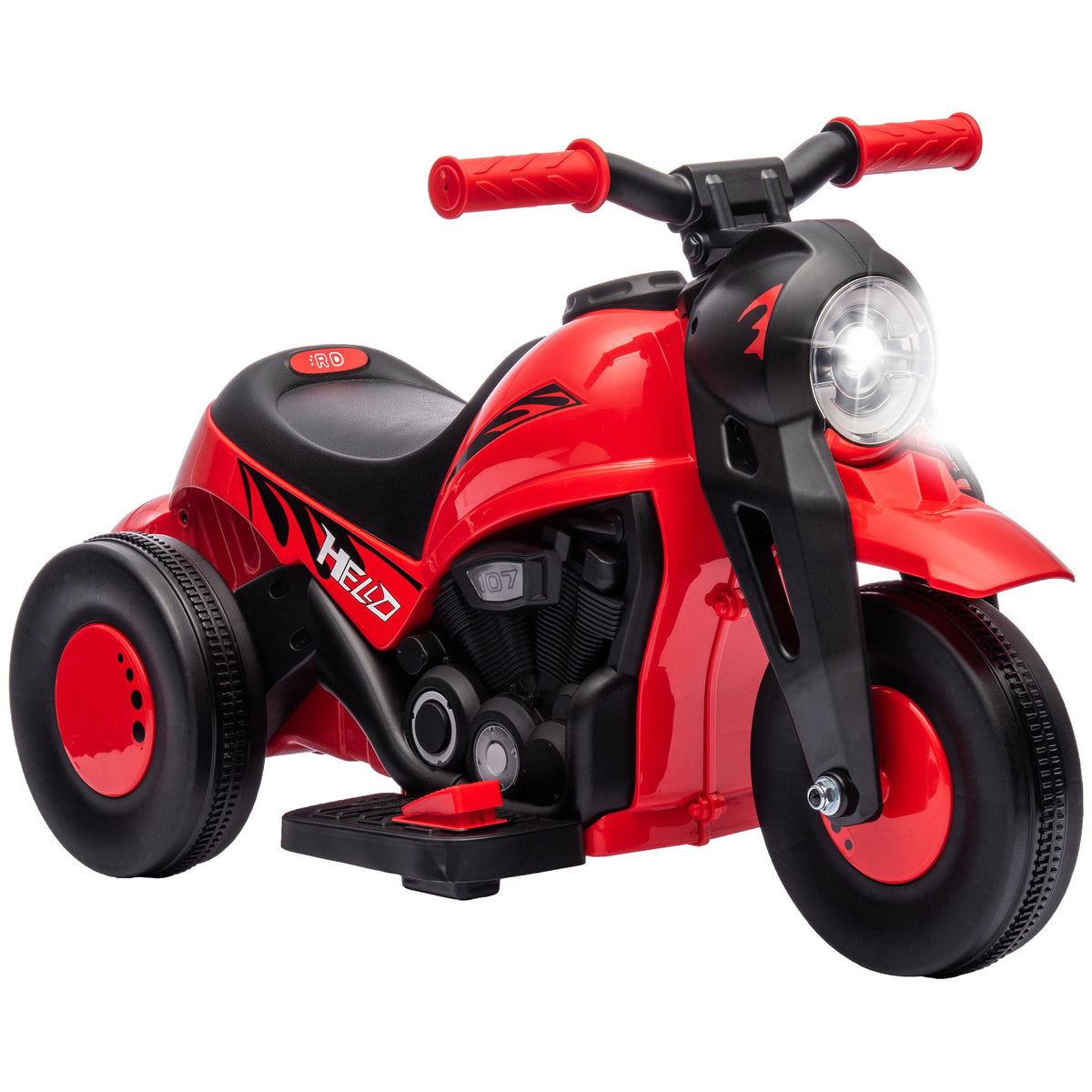 Kinder Elektro-Motorrad, 6V Kindermotorrad mit Musik, Blasen 2,5-3 km/h, für 2-5 Jahre Kinder