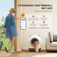 PawHut Selbstreinigende Katzentoilette mit App-Steuerung 80 L Geruchsbeseitigung für Mehrere Katzen – Produktabbildung 5