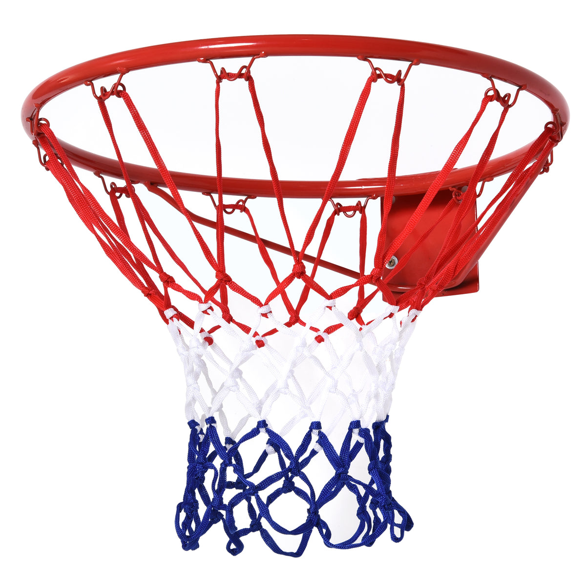 HOMCOM Basketballkorb mit rotem Ring und rot-weiß-blauem Netz zur Wandmontage