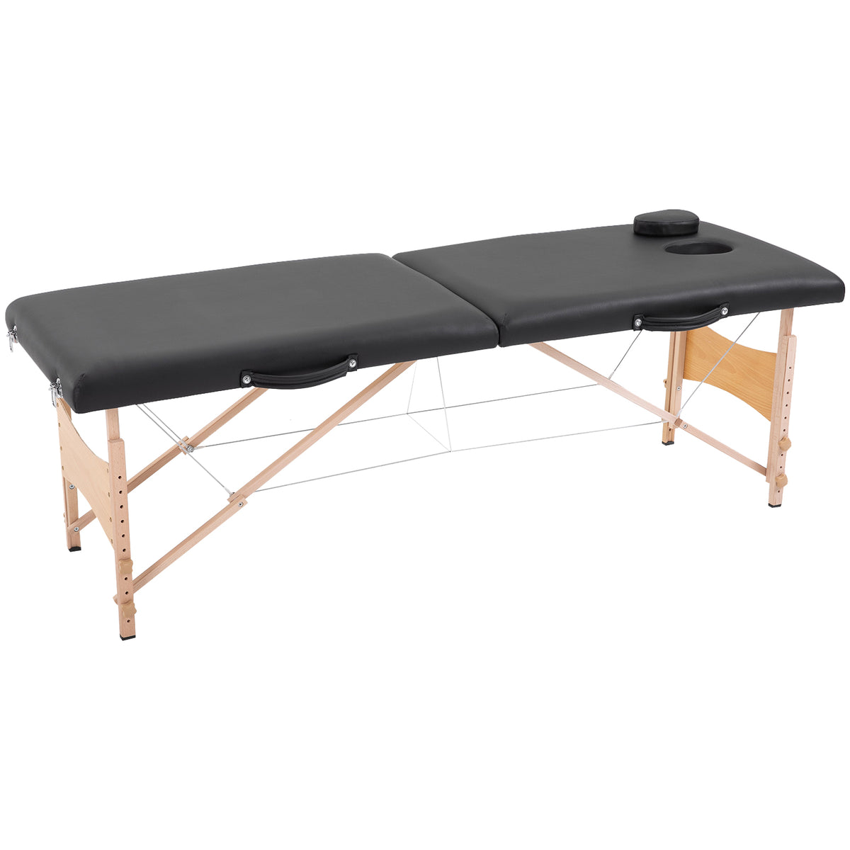 HOMCOM Mobile Massageliege 2 Zonen Klappbar Höhenverstellbar Massagetisch 60 cm Breit mit Tragetasche