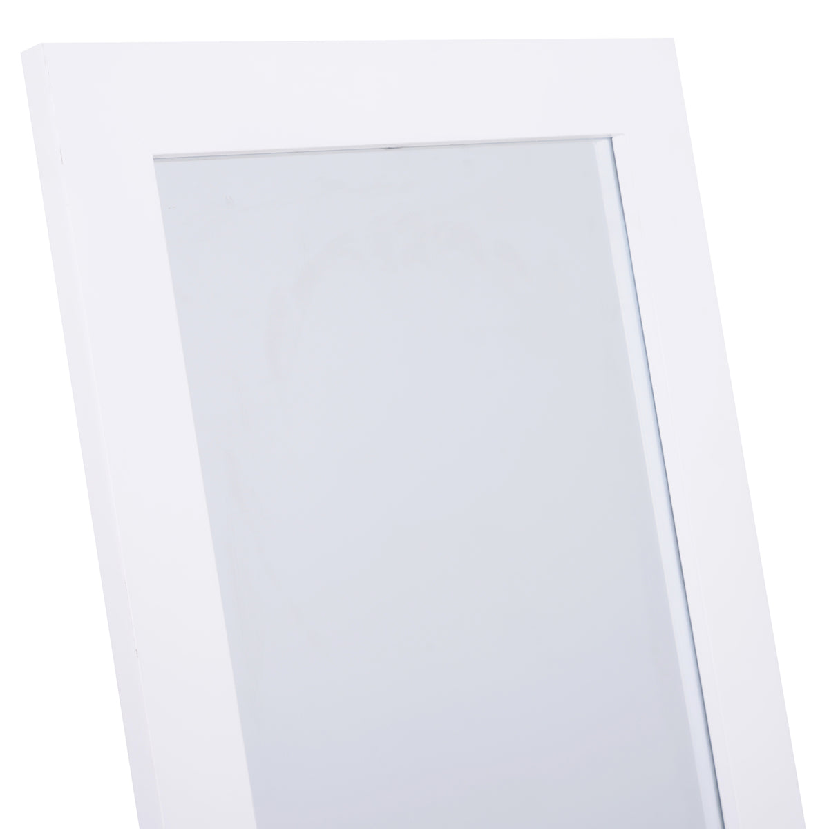 HOMCOM Standspiegel Ganzkörperspiegel Schminkspiegel Erhöhte Füße Pflegeleicht MDF Weiß 47 x 46 x 148 cm – Produktabbildung 5