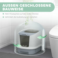 PawHut Katzenklo mit Deckel Obenliegender Eingang Schaufel ausziehbares Tablett für Katzen bis 4,5 kg – Produktabbildung 4