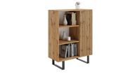 Fondi loft bookcase - herringbone oak craft decor