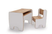 Children's Timi table + chair MDF colour white / oak craft gold
