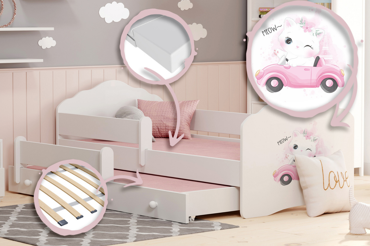 KOBI 5903641552974 Bild 2 – Kinderbett FALA BAR+SZU II 160x80 – Katze