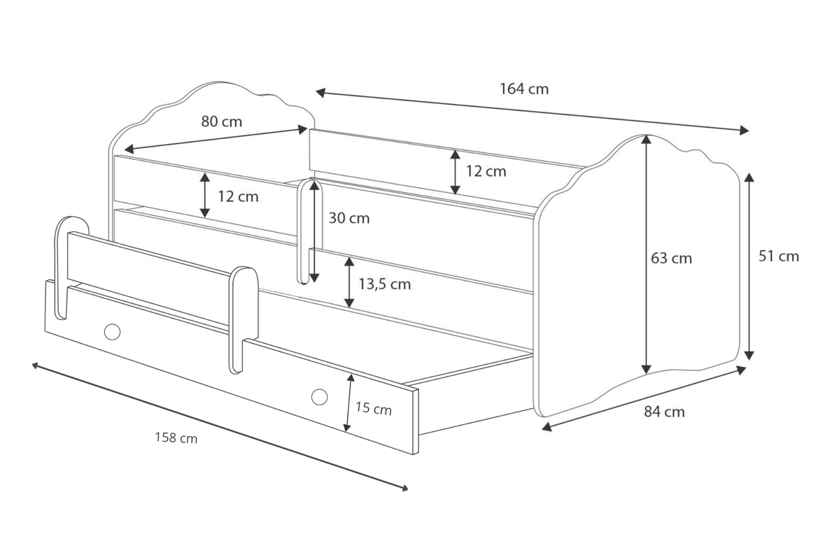 KOBI 5903641552936 Bild 3 – Fala Doppelbett 160x80 - Elefant