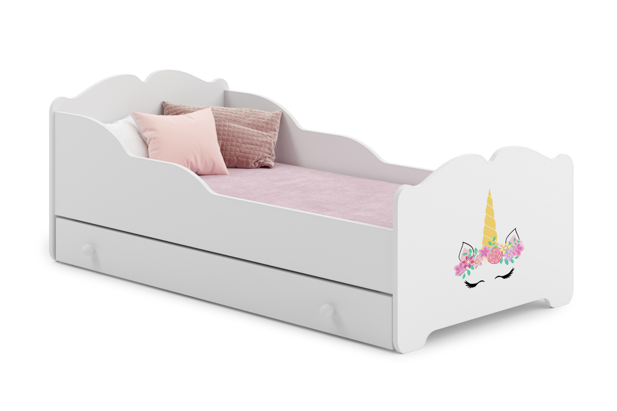 KOBI 5903699835784 Bild 1 – ANNA Kinderbett mit Schublade 160x80 Einhorn