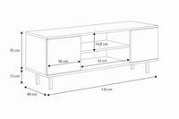 KOBI 5905602654871 Bild 4 – Focus Kaschmir TV-Schrank 135 cm - schwarze Füße