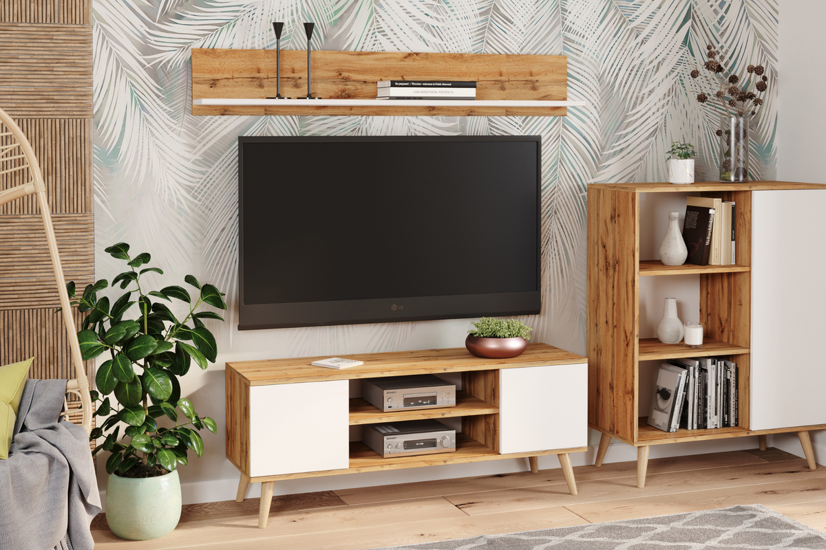 KOBI 5903699839966 Bild 4 – TV-Schrank FOCUS 135 cm Eiche Craft Gold - weiß