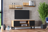 KOBI 5903699832257 Bild 2 – TV-Schrank FOCUS 155 cm - Metallfüße Eiche Craft - schwarz