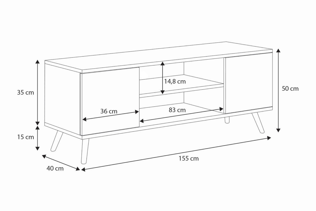 KOBI 5903699832219 Bild 4 – TV-Schrank FOCUS 155 cm Eiche Craft Gold