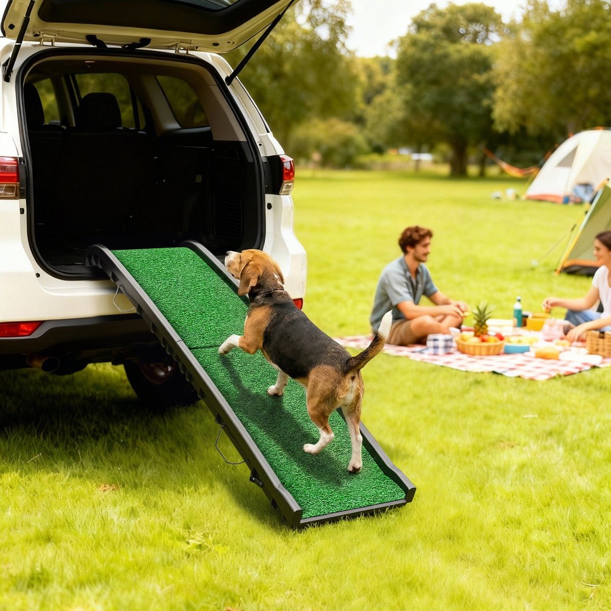 PawHut Hunderampe klappbar Hundetreppe rutschfest Einstiegshilfe für Kofferraum, für Tiere bis 90 kg – Produktabbildung 2