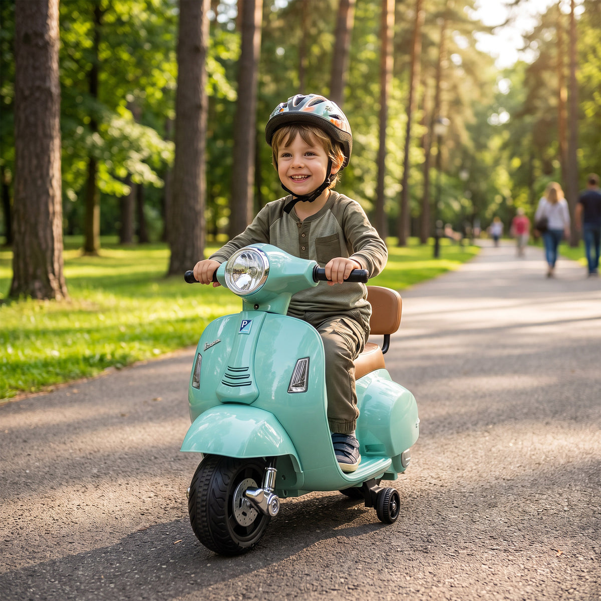 Elektro Motorrad Kinder Mini Vespa GTS 6V Elektromotorrad mit Lithium-Akku Ergonomischer Sitz – Produktabbildung 2