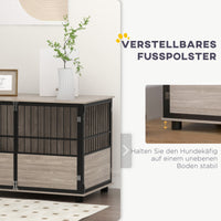 PawHut Hundebox, robust & stilvoll, 100x60x68cm, Walnussholz-Finish & Schwarz – Produktabbildung 9