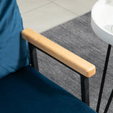 HOMCOM Schlafsofa 2er-Sofa Samtsofa, Schlaffunktion, inkl. 2 Kissen, Samtoptik, Natur + Blau – Produktabbildung 9
