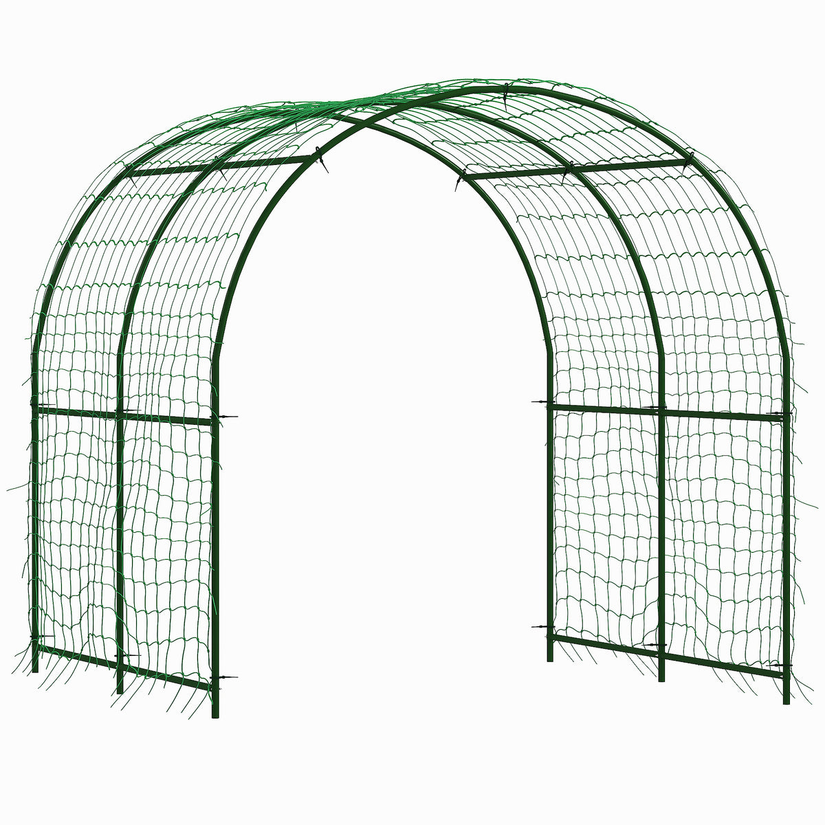 Outsunny Rankgitter aus Metall zum Stecken rostfrei Rankhilfe Gebogen Gurken Spalier 210 x 250 x 216 cm