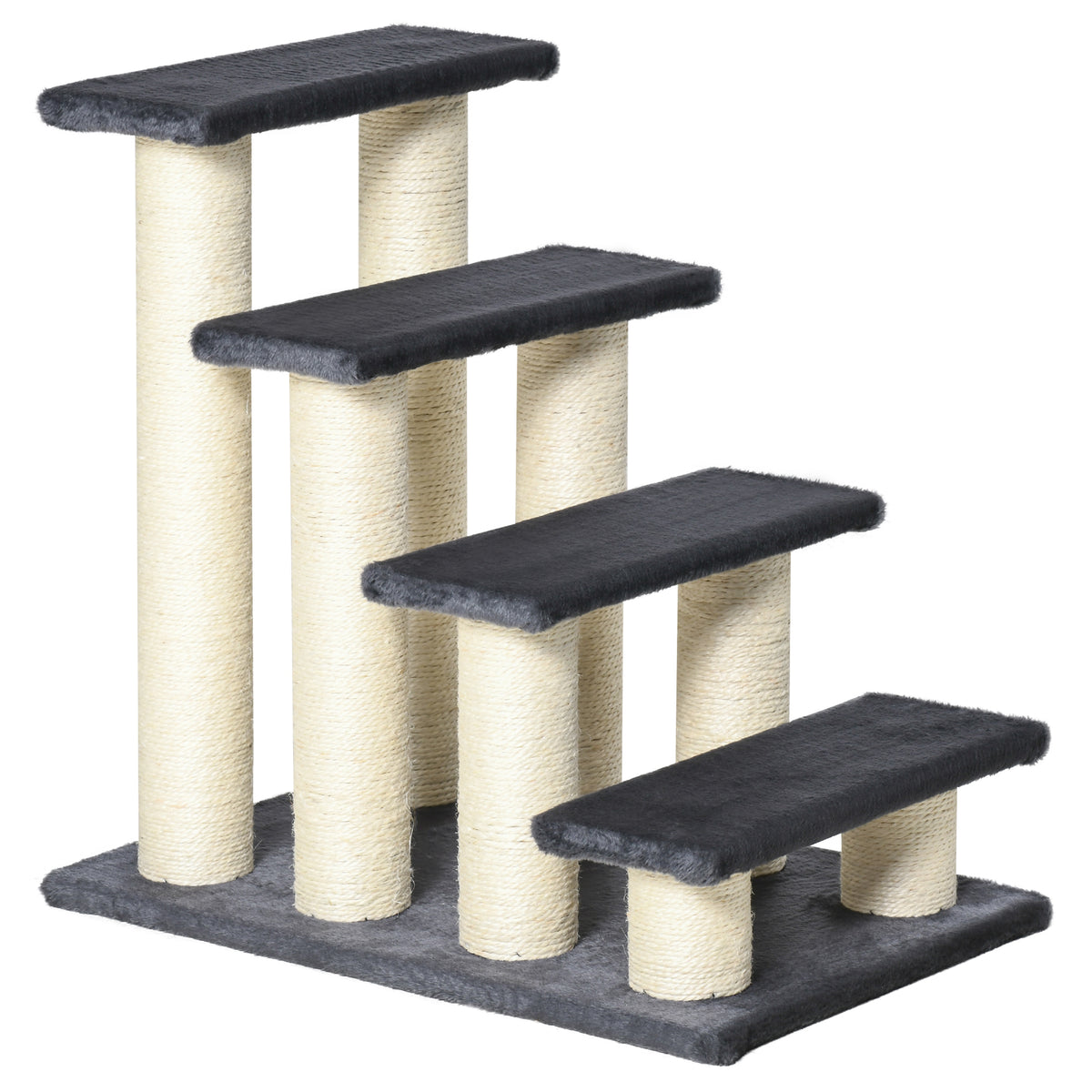 PawHut Katzentreppe 4-stufige Haustiertreppe 59 cm hoch Hundetreppe für Katzen aller Größen Hunderampe