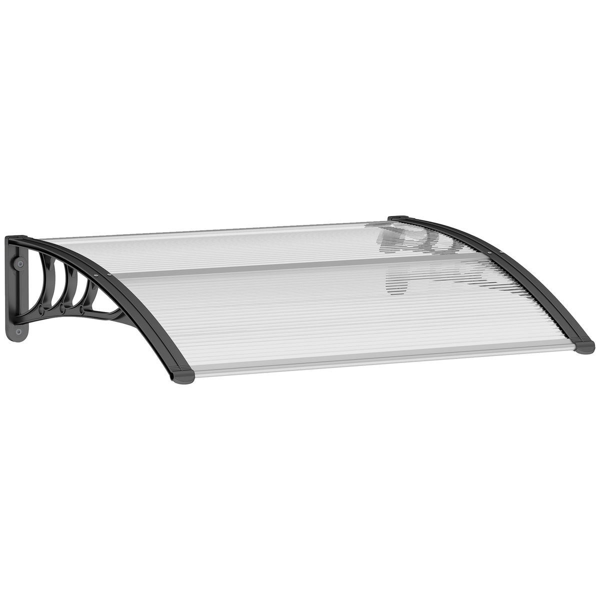 Outsunny Vordach Haustürvordach 100 x 75 cm Pultvordach Überdachung Polycarbonat Transparent