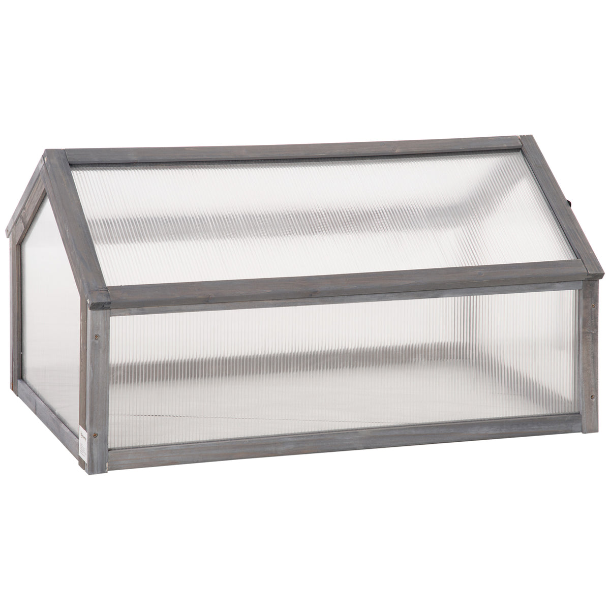 Outsunny Mini-Gewächshaus, Kompaktes Pflanzenhaus aus Holz, Polycarbonat-Platten, Belüftungsöffnung, 90L x