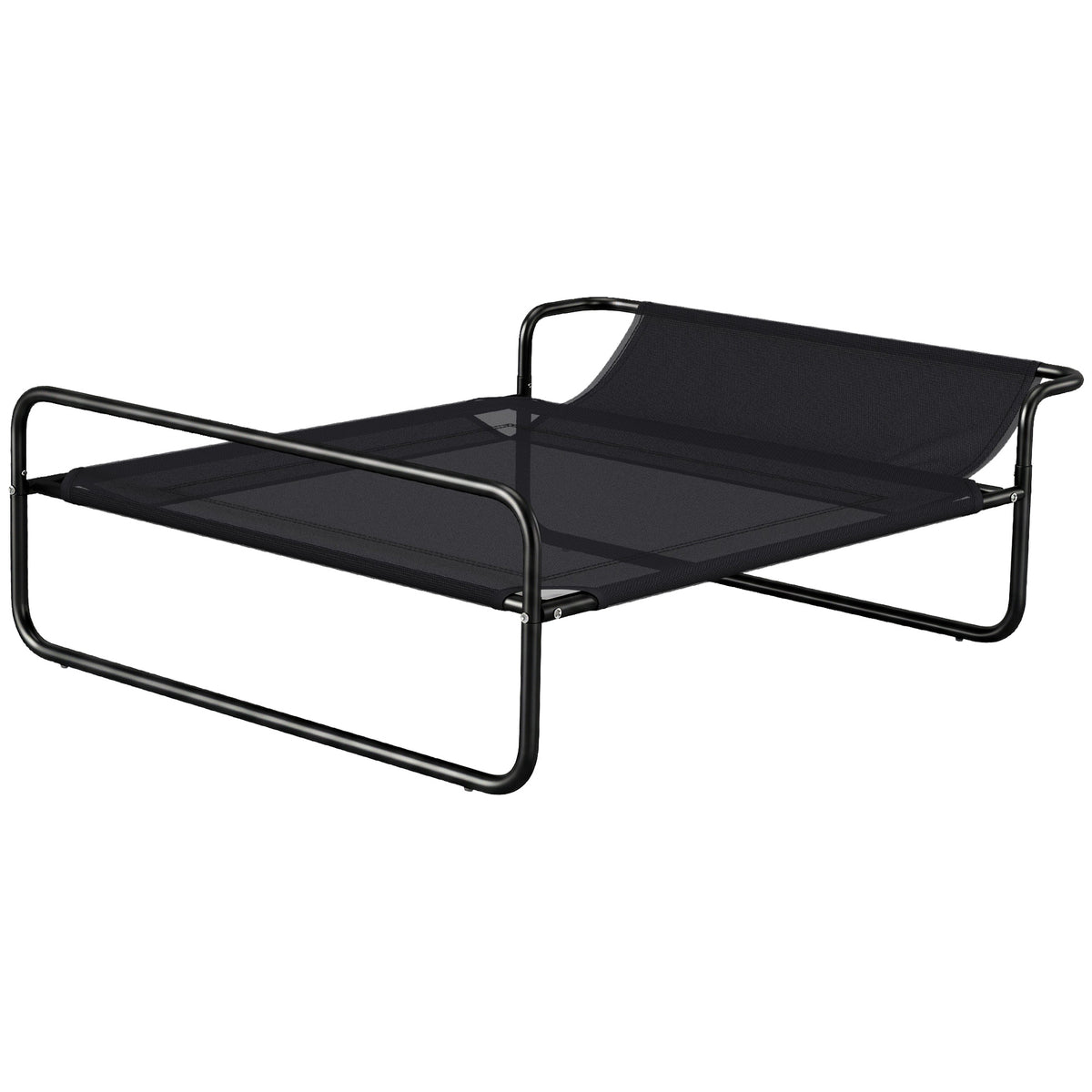 PawHut Hundebett, erhöhte Bauweise, Mesh-Bezug, Stahlrahmen, 29 x 91 x 69 cm, Schwarz