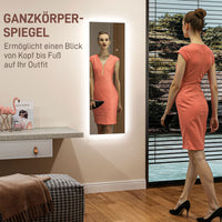 HOMCOM LED Ganzkörperspiegel, dimmbar, rahmenlos, Touch-Steuerung, 40 x 120 cm – Produktabbildung 4