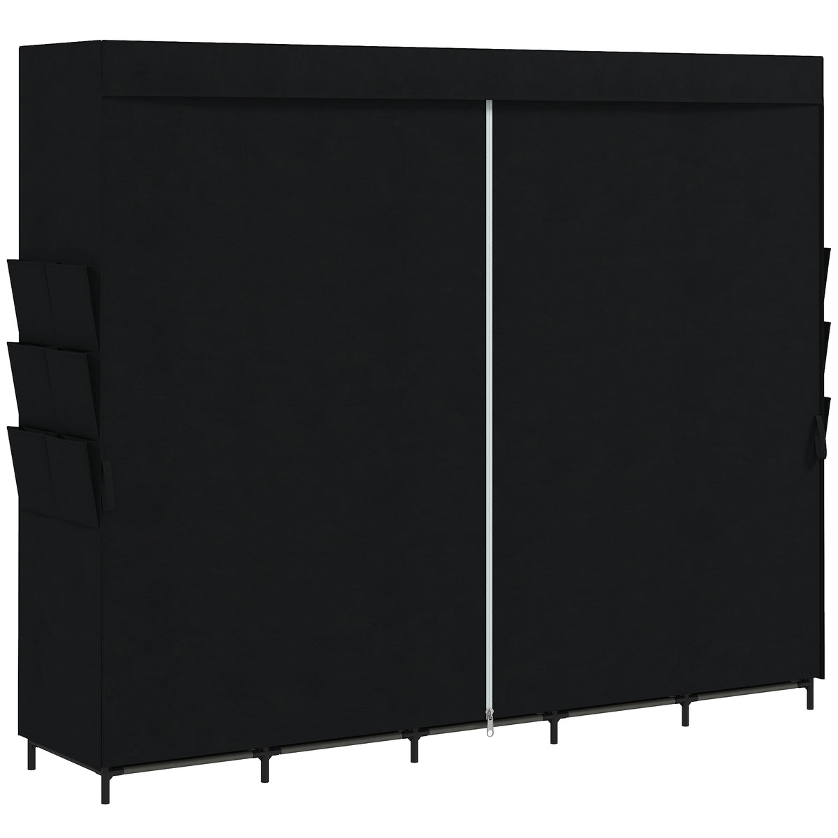 HOMCOM Stoff-Kleiderschrank, staubdicht, tragbar, 5 Kleiderstangen, 212 x 45 x 167 cm, Schwarz