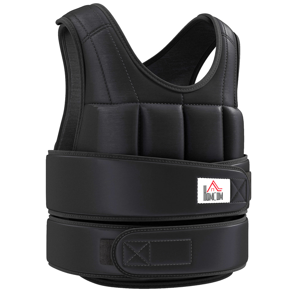 HOMCOM Gewichtsweste 20 KG verstellbare Trainingsweste mit herausnehmenbar Gewichten Schwarz
